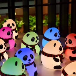 🐼 باندا السيليكون المضيء بالألوان  🐼 2